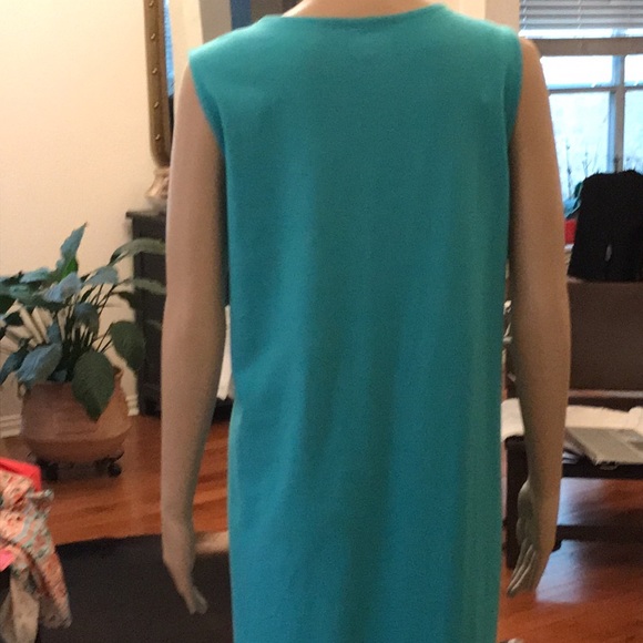 Eileen Fisher Turquoise Crew Neck Dress Size XL - Picture 3 of 7